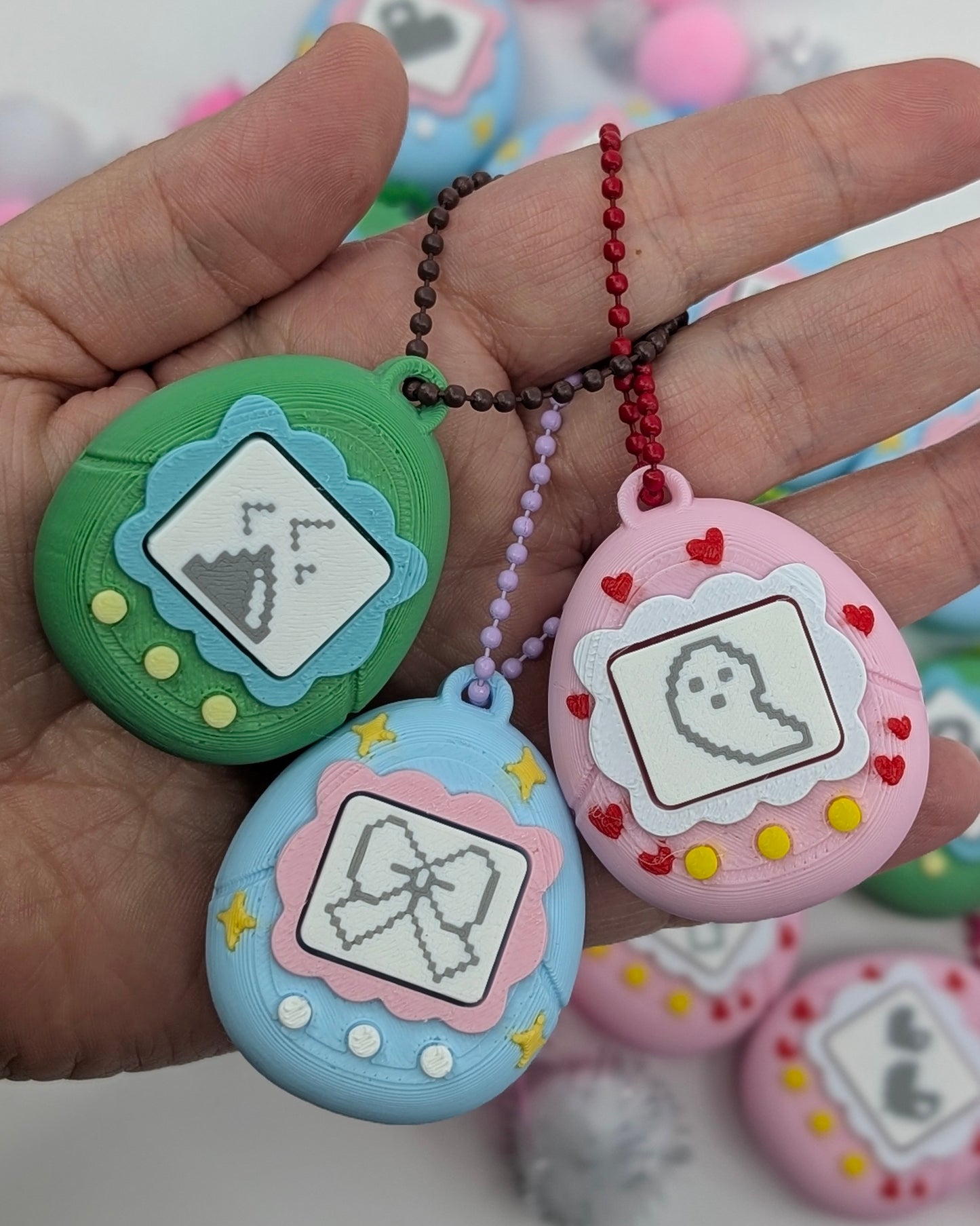 Pixel Companion Clicker Keychains