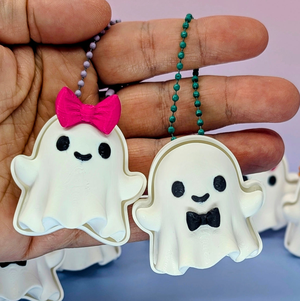 Ghost Keychain Clicker Set with Bows