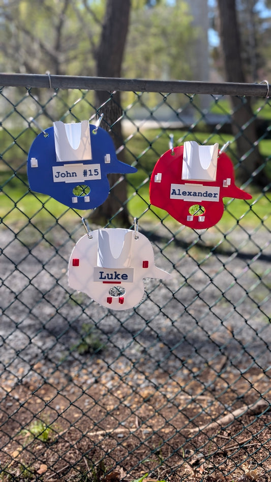 Custom Helmet Baseball Fence Holder - Local Pickup Only at Opening Day