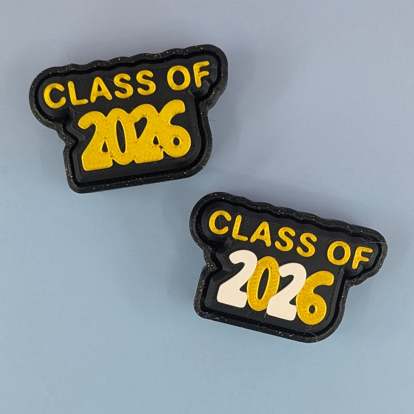 Class of 2026 Graduation Clickers — Tiny Grad Cap + "Class Of" Plaque Fidgets