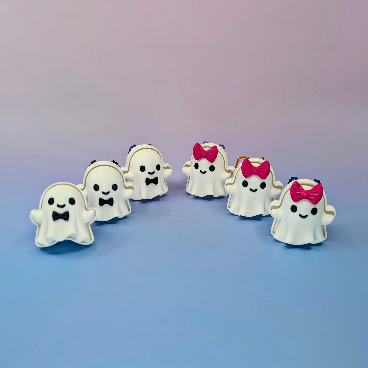 Ghost Keychain Clicker Set with Bows