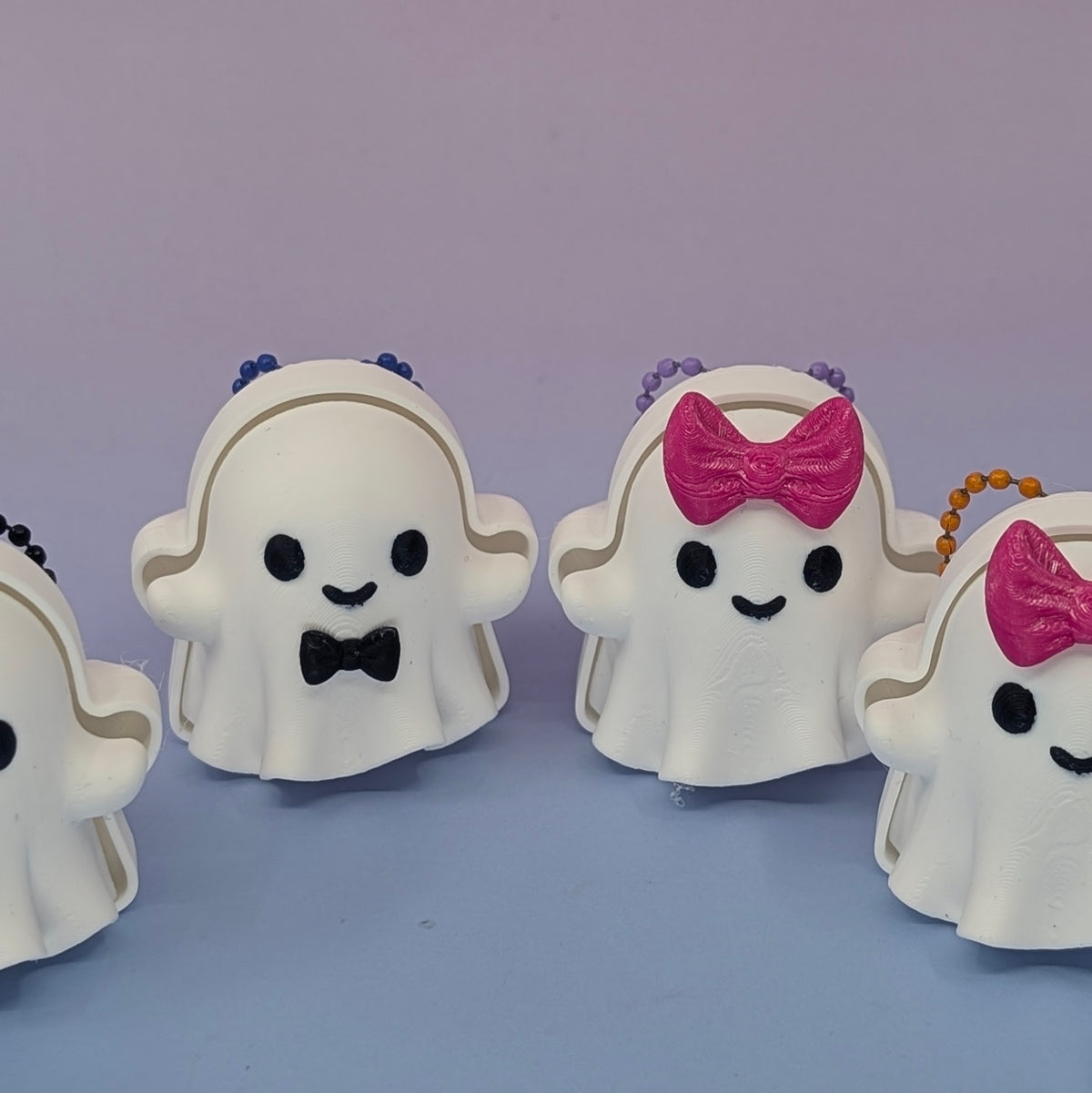 Ghost Keychain Clicker Set with Bows