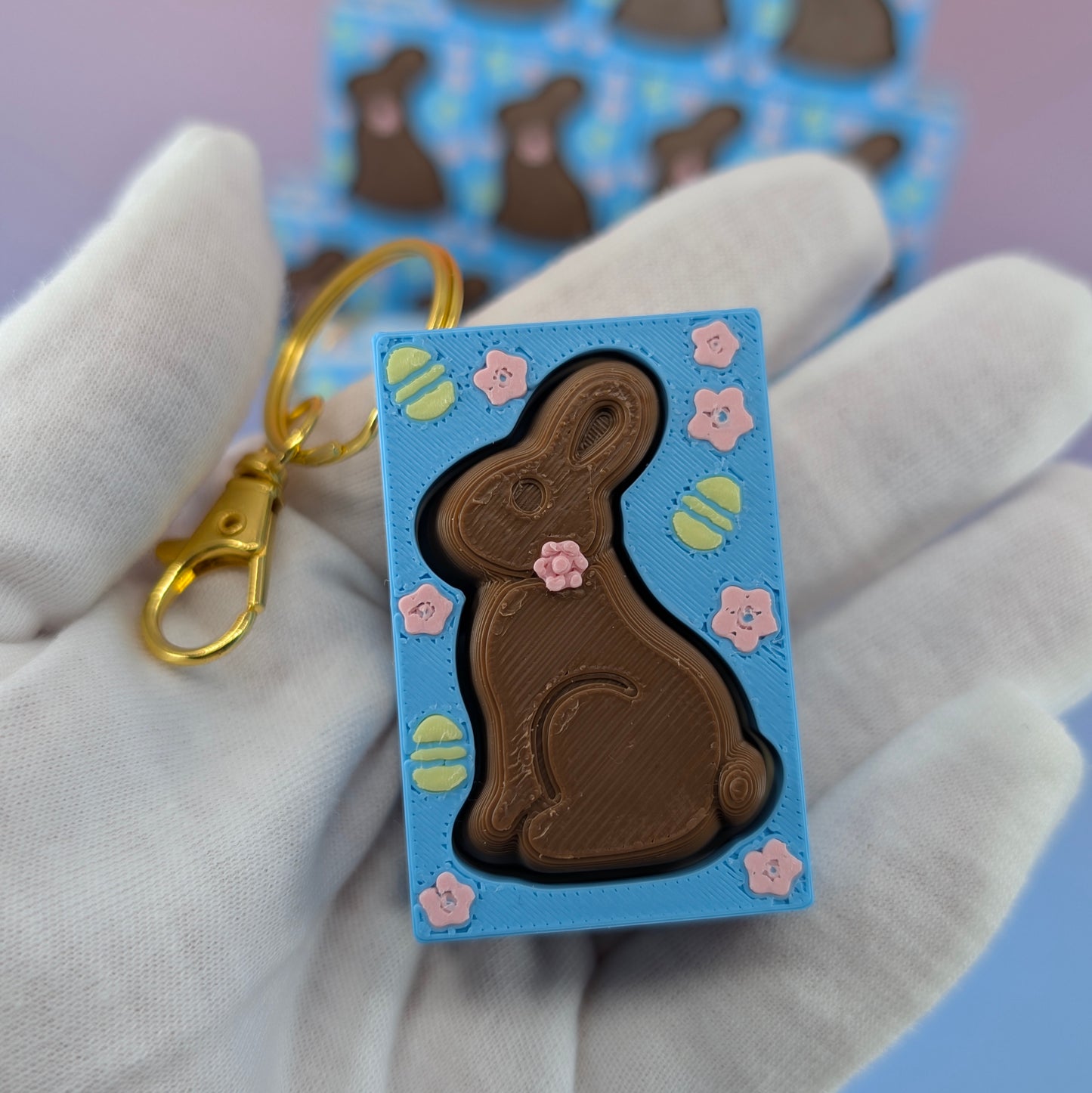 Chocolate Bunny Clicker Keychain