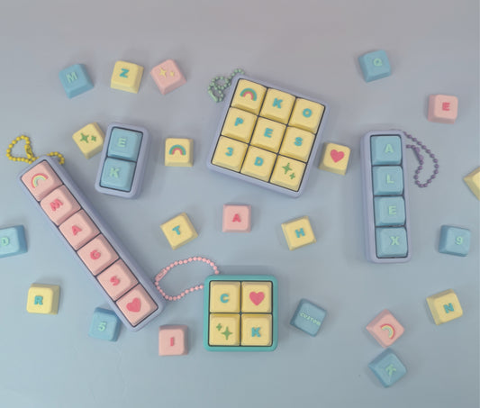 Custom Name Tile Clicker Keychain – Build Your Own Letter Keychain