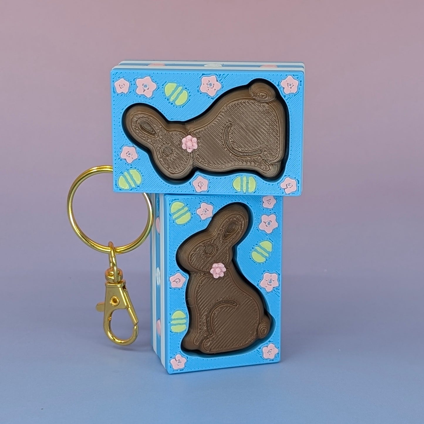 Chocolate Bunny Clicker Keychain